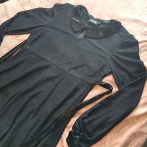 Wednesday Adams Jawbreaker Swiss dot black mesh collared dress